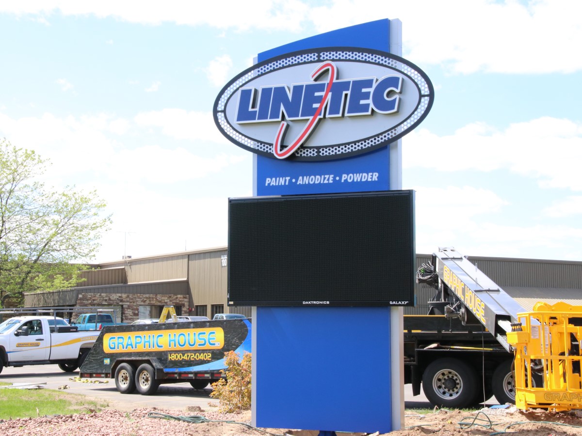 Outdoor commercial sign installation.