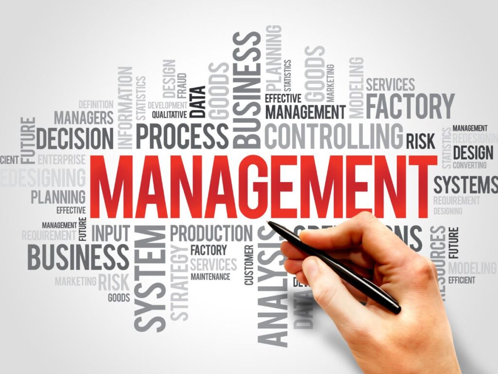 Management word graphic.