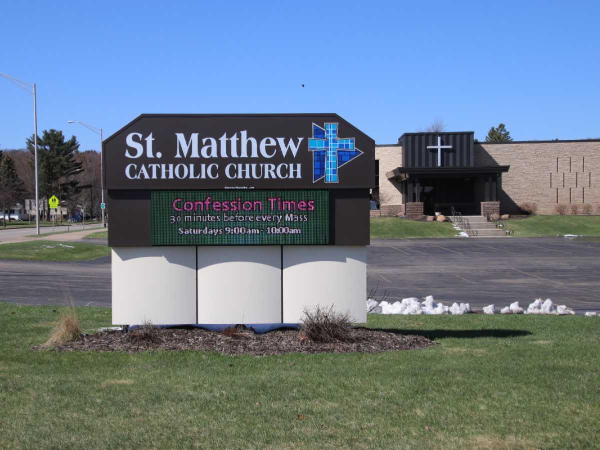 Outdoor monument sign created for a church.