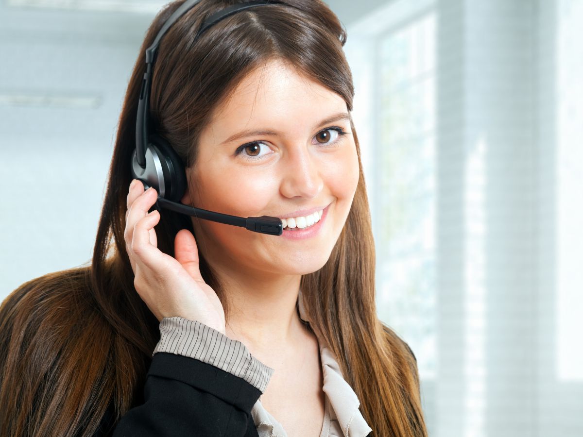 Customer support staff with headset.